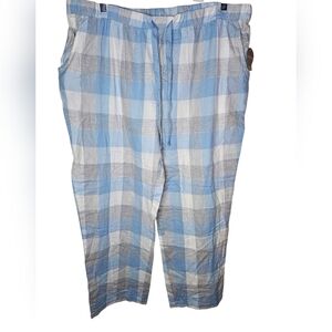 Secret Treasures Women's Plaid Sleepwear Pants in Blue and White Size 2X